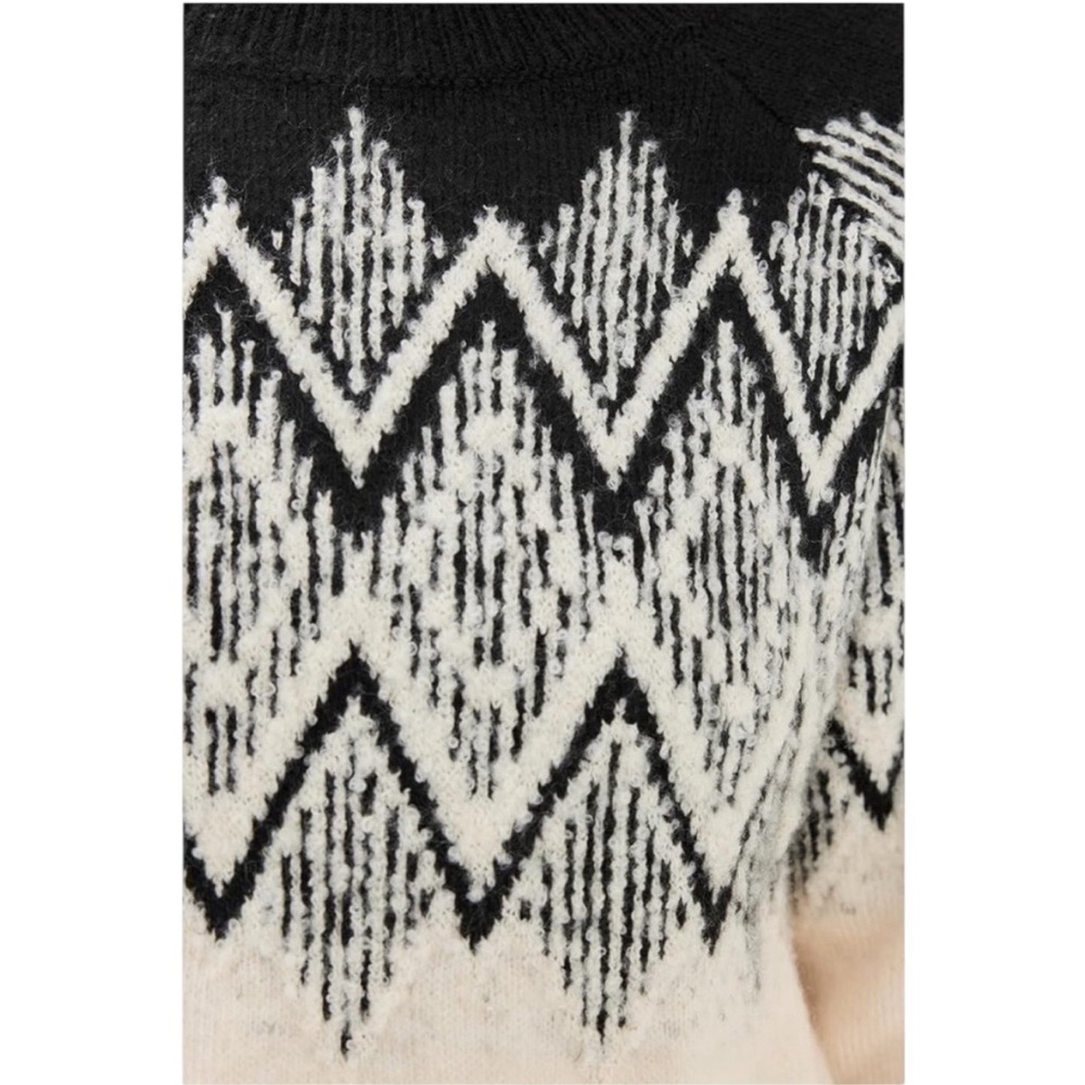 VARLEY Siren Relaxed Black and Cream Jacquard Women's Sweater- S - Picture 7 of 16